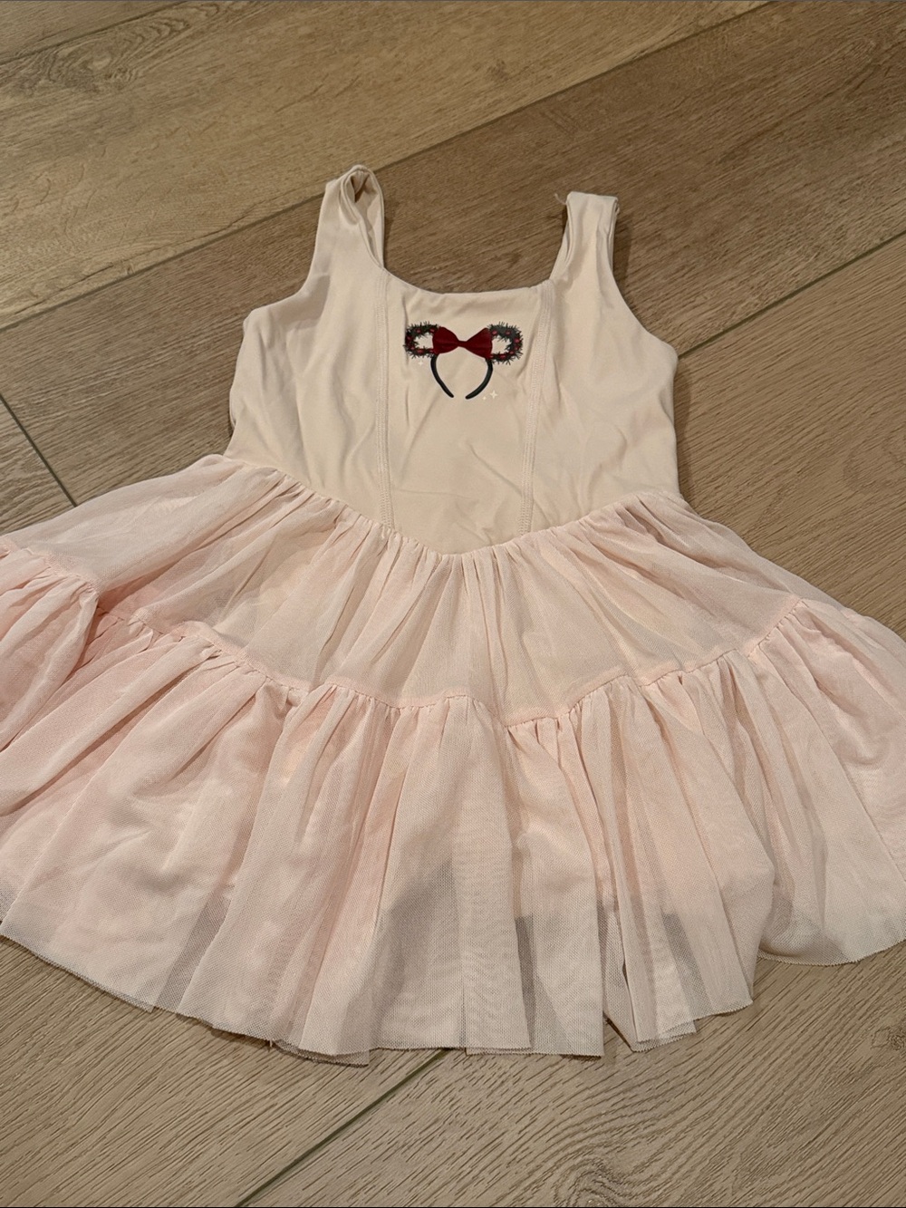 Girls Light Pink Tulle Party Dress with Bow Accent